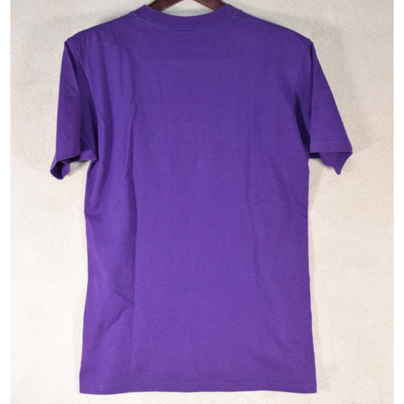 LSU Tigers Purple T-Shirt M Embroidered Gold Letter Spell-out Jerzees Crew Neck - Picture 2 of 4